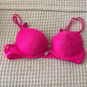 Victoria's Secret Vibrant Pink Lace Bra